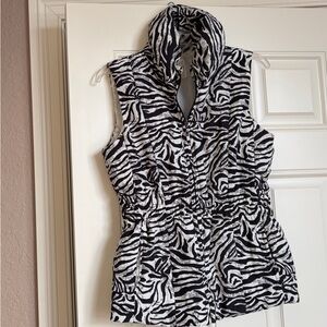 Three Hearts Black and White Zebra Vest